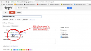 Change the name of the hangout