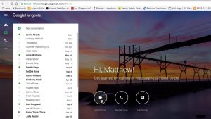 Google Hangouts start screen